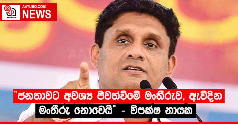 ජනතාවට අවශ්‍ය ජීවත්වීමේ මංතීරුව, ඇවිදින මංතීරු නොවෙයි - විපක්‍ෂ නායක