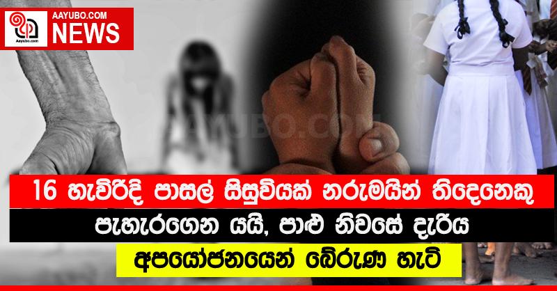 16 හැවිරිදි පාසල් සිසුවියක් නරුමයින් තිදෙනෙකු පැහැරගෙන යයි, පාළු නිවසේ දැරිය අපයෝජනයෙන් බේරුණ හැටි