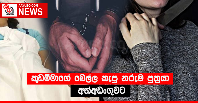කුඩම්මාගේ බෙල්ල කැපූ නරුම පුත්‍රයා අත්අඩංගුවට