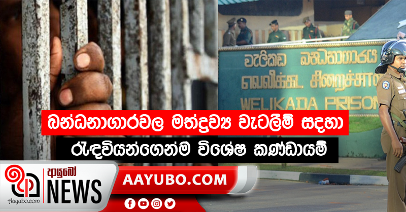 බන්ධනාගාරවල මත්ද්‍රව්‍ය වැටලීම් සදහා රැඳවියන්ගෙන්ම විශේෂ කණ්ඩායම්