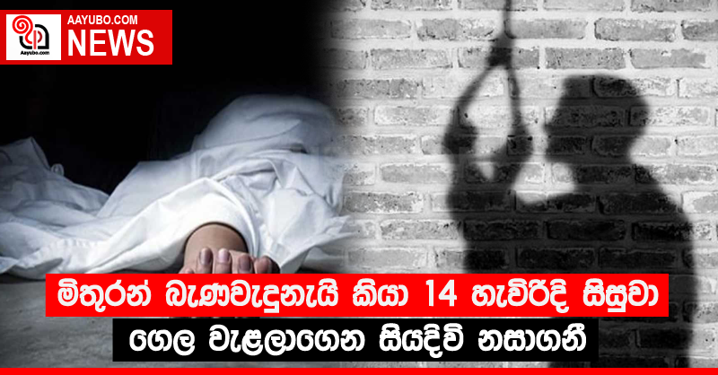 මිතුරන් බැණවැදුනැයි කියා 14 හැවිරිදි සිසුවා ගෙල වැළලාගෙන සියදිවි නසාගනී