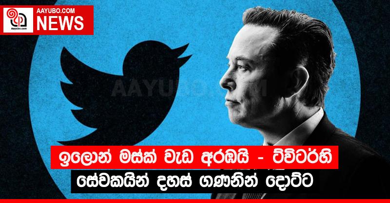 ඉලොන් මස්ක් වැඩ අරඹයි - ට්විටර්හි සේවකයින් දහස් ගණනින් දොට්ට