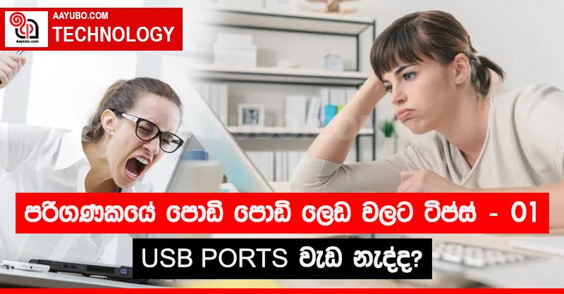 පරිගණකයේ  පොඩි පොඩි ලෙඩ වලට ටිප්ස් - USB PORTS වැඩ නැද්ද?