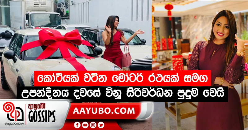 කෝටියක් වටින මෝටර් රථයක් සමග උපන්දිනය දවසේ විනූ සිරිවර්ධන පුදුම වෙයි (PHOTOS)‍
