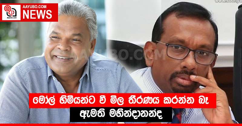 මෝල් හිමියන්ට වී මිල තීරණය කරන්න බෑ - ඇමති මහින්දානන්ද