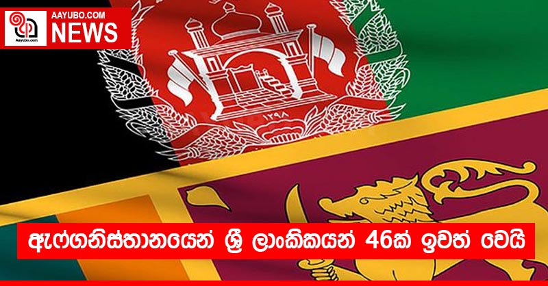 ඇෆ්ගනිස්තානයෙන් ශ්‍රී ලාංකිකයන් 46ක් ඉවත් වෙයි