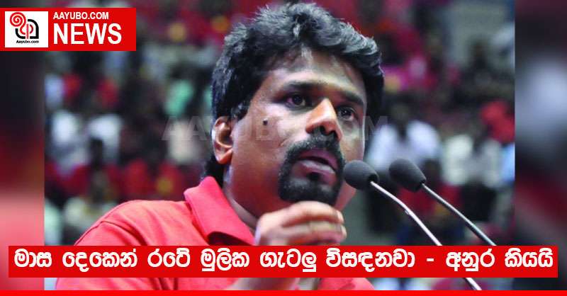 මාස දෙකෙන් රටේ මුලික ගැටලු විසඳනවා - අනුර කියයි