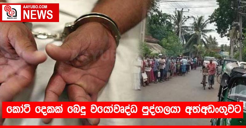 කෝටි දෙකක් බෙදූ වයෝවෘද්ධ පුද්ගලයා අත්අඩංගුවට