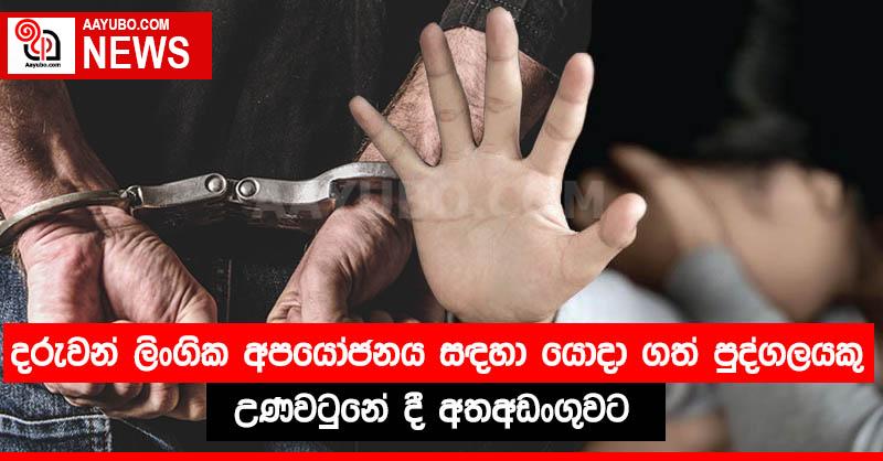 දරුවන් ලිංගික අපයෝජනය සඳහා යොදා ගත් පුද්ගලයකු උණවටුනේ දී අතඅඩංගුවට