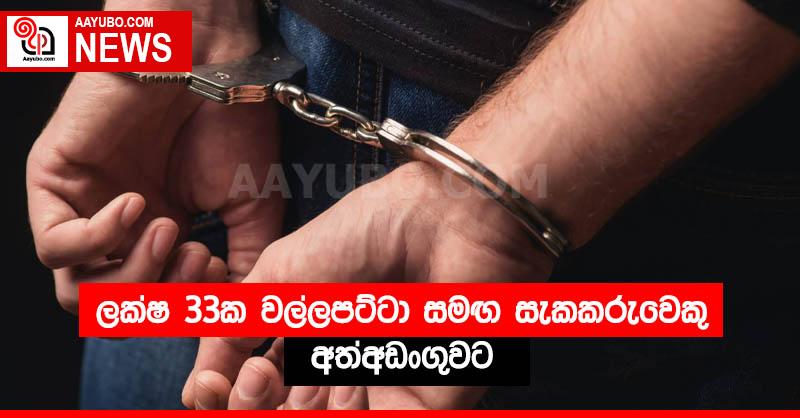 ලක්ෂ 33ක වල්ලපට්ටා සමඟ සැකකරුවෙකු අත්අඩංගුවට