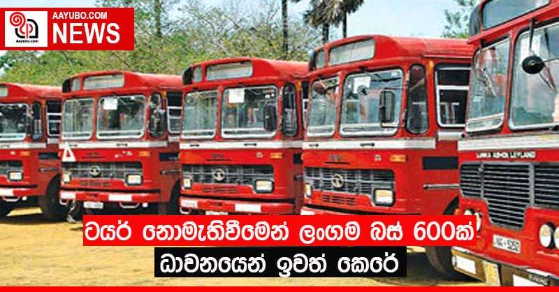 ටයර් නොමැතිවීමෙන් ලංගම බස් 600ක් ධාවනයෙන් ඉවත් කෙරේ