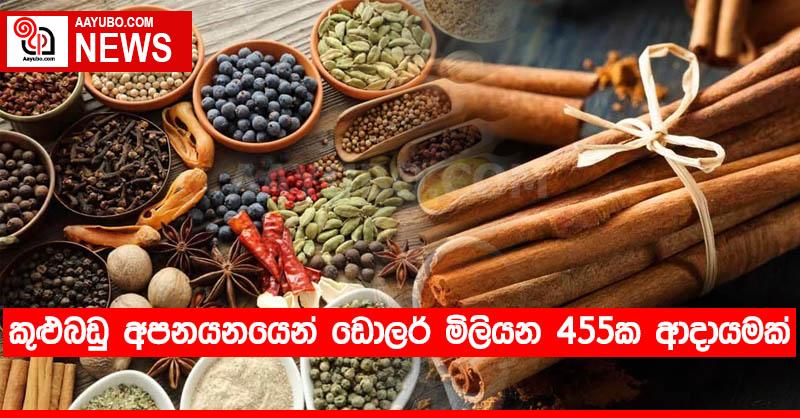 කුළුබඩු අපනයනයෙන් ඩොලර් මිලියන 455ක ආදායමක්