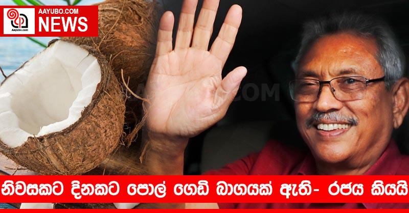 නිවසකට දිනකට පොල් ගෙඩි බාගයක් ඇති..- රජය කියයි