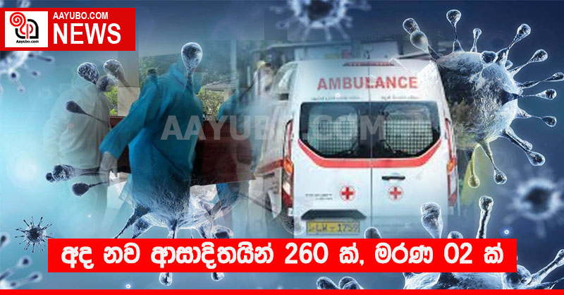 අද නව ආසාදිතයින් 260 ක්, මරණ 02 ක්