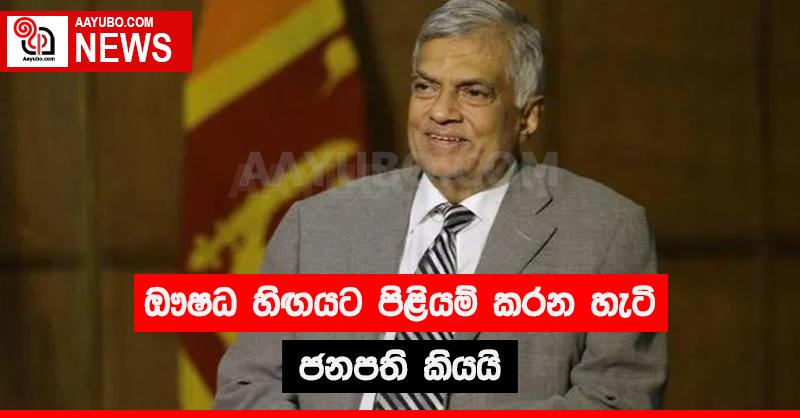 ඖෂධ හිඟයට පිළියම් සොයන හැටි ජනපති රනිල් කියයි