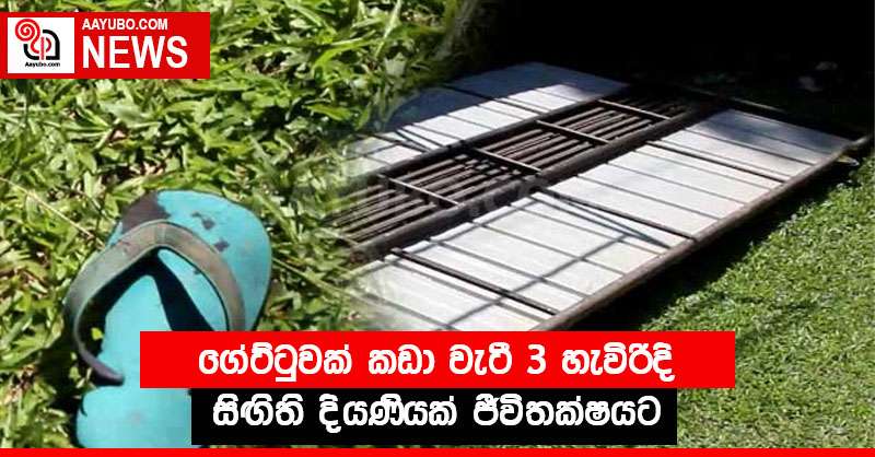 ගේට්ටුවක් කඩා වැටී 3 හැවිරිදි සිඟිති දියණියක් ජීවිතක්ෂයට