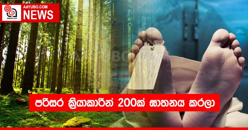 පරිසර ක්‍රියාකාරීන් 200ක් ඝාතනය කරලා