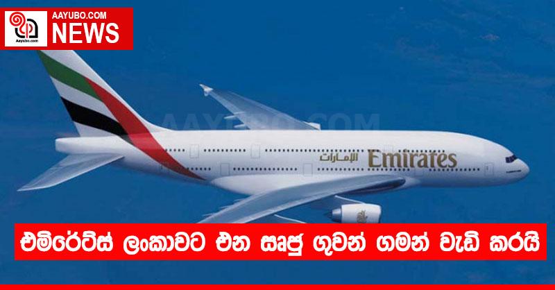 එමිරේට්ස් ලංකාවට එන සෘජු ගුවන් ගමන් වැඩි කරයි