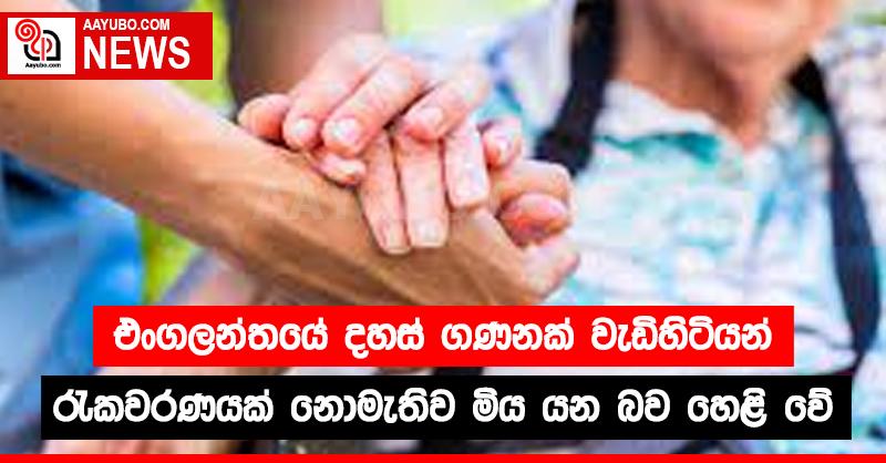 එංගලන්තයේ දහස් ගණනක් වැඩිහිටියන් රැකවරණයක් නොමැතිව මිය යන බව හෙළි වේ