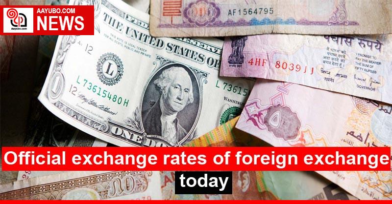 Official exchange rates of foreign exchange today