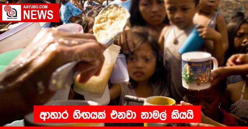 ආහාර හිඟයක් එනවා නාමල් කියයි