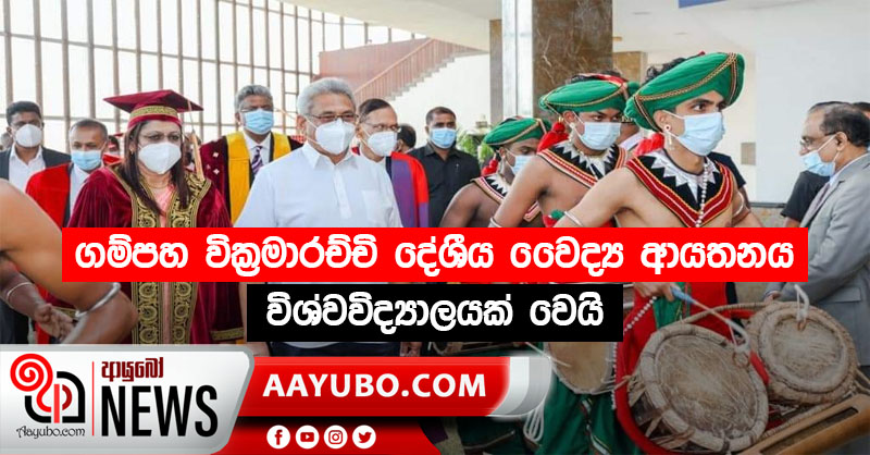 ගම්පහ වික්‍රමාරච්චි දේශීය වෛද්‍ය ආයතනය විශ්වවිද්‍යාලයක් වෙයි