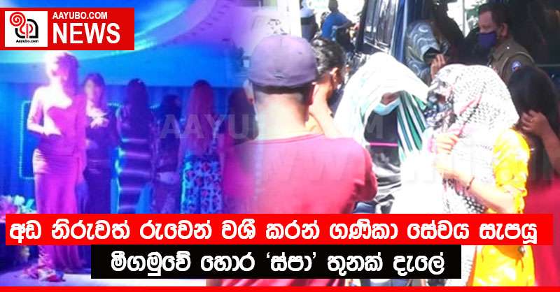 අඬ නිරුවත් රුවෙන් වශී කරන් ගණිකා සේවය සැපයූ  මීගමුවේ හොර "ස්පා" තුනක් දැලේ