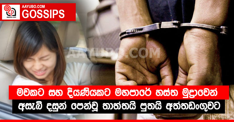 මවකට සහ දියණියකට මහපාරේ හස්ත මුද්‍රාවෙන් අසැබි දසුන් පෙන්වූ තාත්තයි පුතයි අත්තඩංගුවට