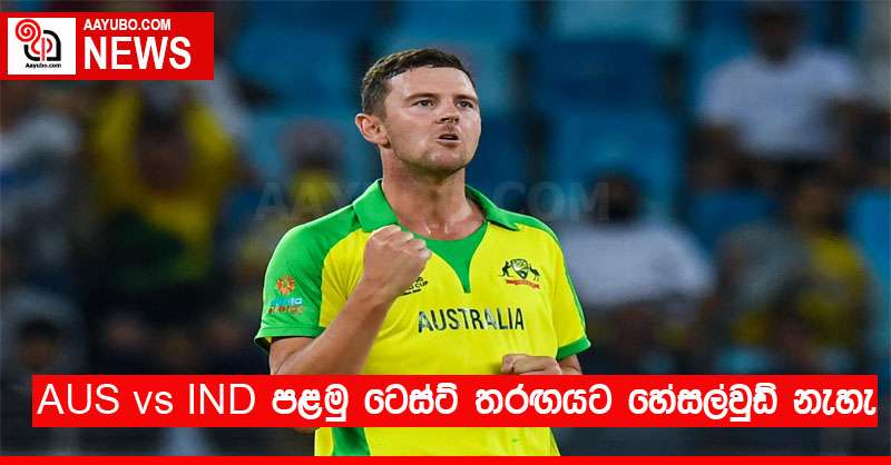 AUS vs IND පළමු ටෙස්ට් තරඟයට හේසල්වුඩ් නැහැ