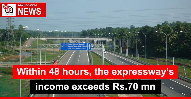 Within 48 hours, the expressway’s income exceeds Rs.70 million