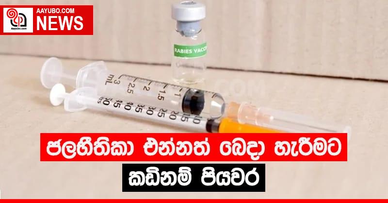 ජලභීතිකා එන්නත් බෙදා හැරීමට කඩිනම් පියවර