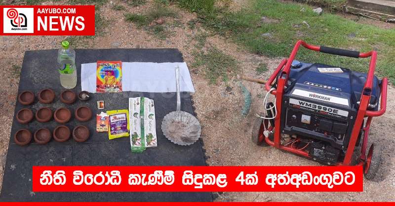 නීති විරෝධී කැණීම් සිදුකළ 4ක් අත්අඩංගුවට