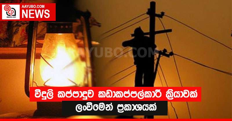 විදුලි කප්පාදුව කඩාකප්පල්කාරී ක්‍රියාවක් - ලංවිමෙන් ප්‍රකාශයක්
