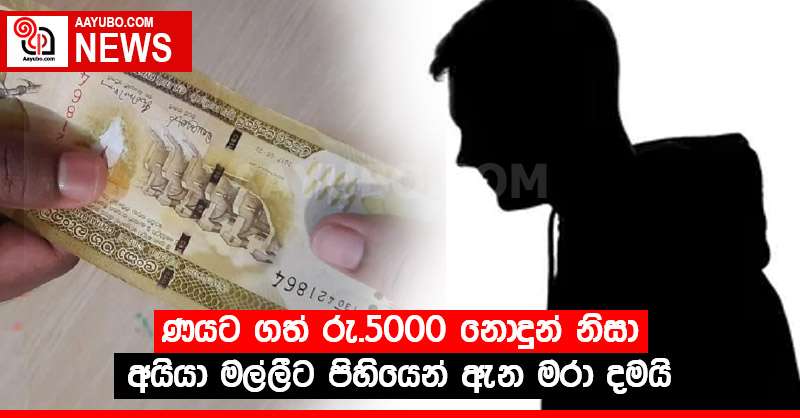 ණයට ගත් රු.5000 නොදුන් නිසා අයියා මල්ලීට පිහියෙන් ඇන මරා දමයි
