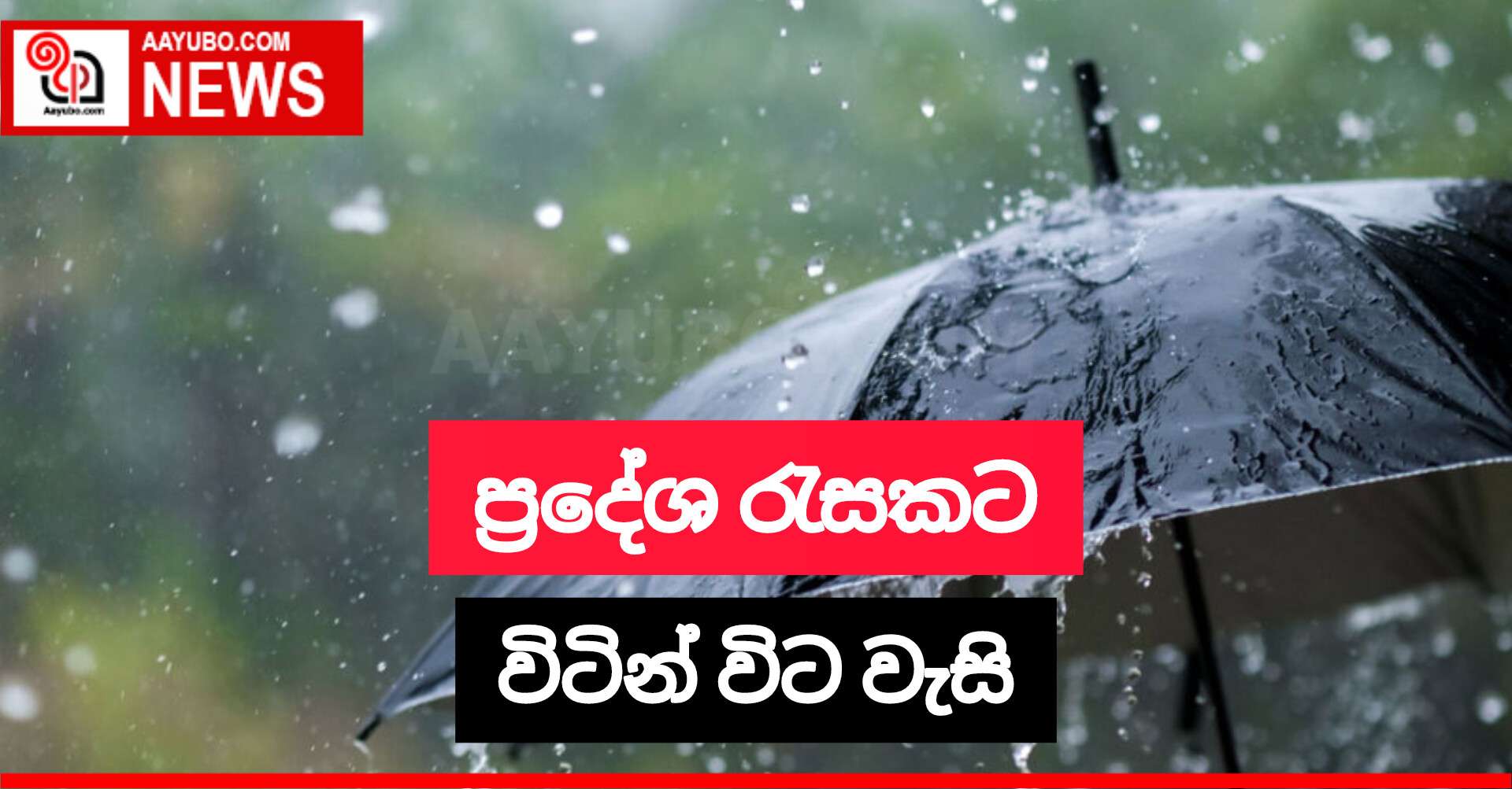 ප්‍රදේශ රැසකට විටින් විට වැසි