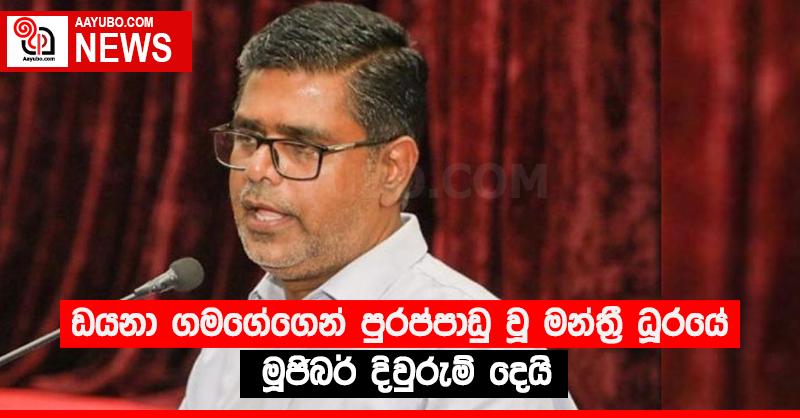 ඩයනා ගමගේගෙන් පුරප්පාඩු වූ මන්ත්‍රී ධූරයේ මූජිබර් දිවුරුම් දෙයි  