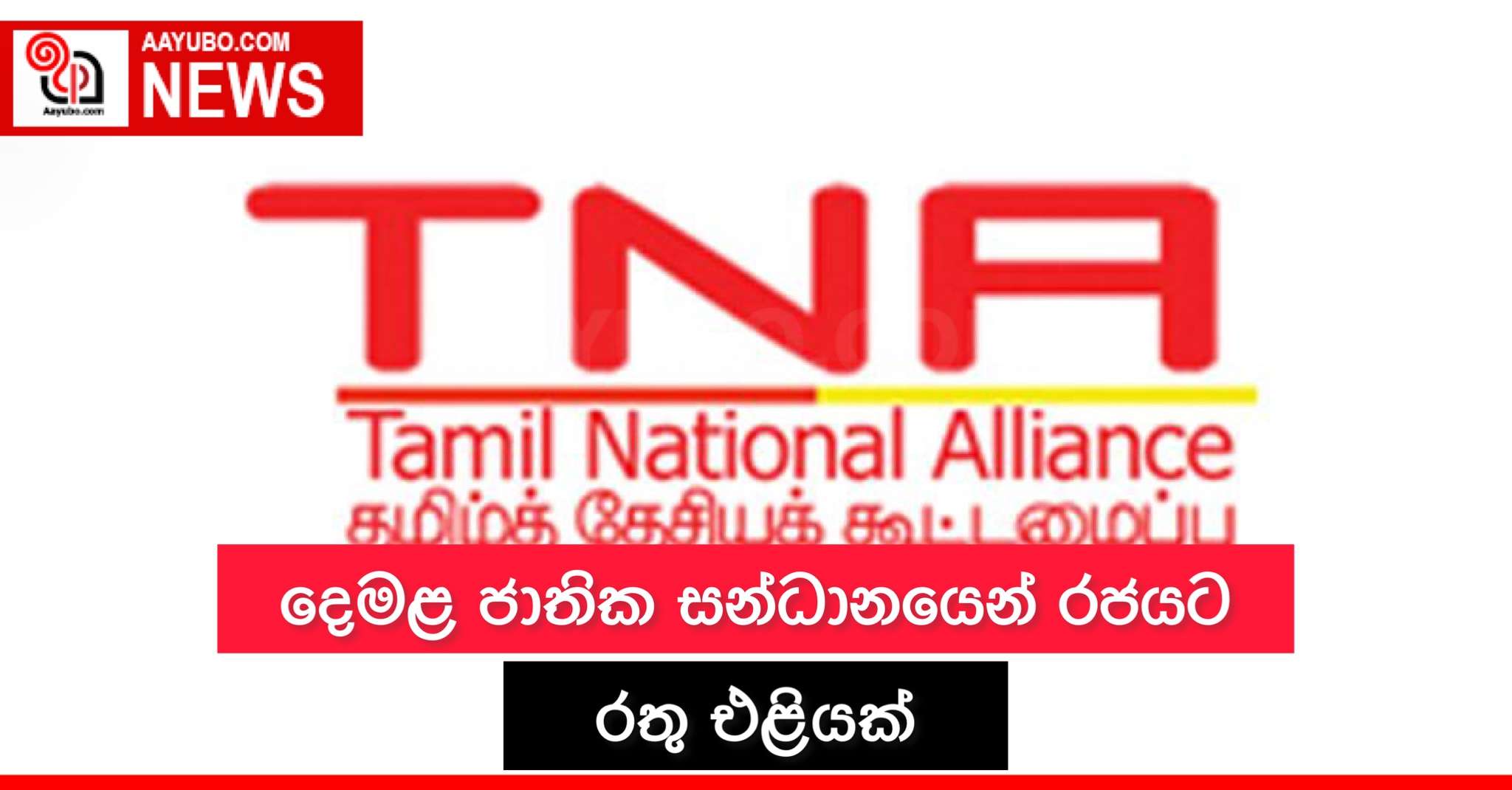 දෙමළ ජාතික සන්ධානයෙන් රජයට රතු එළියක්