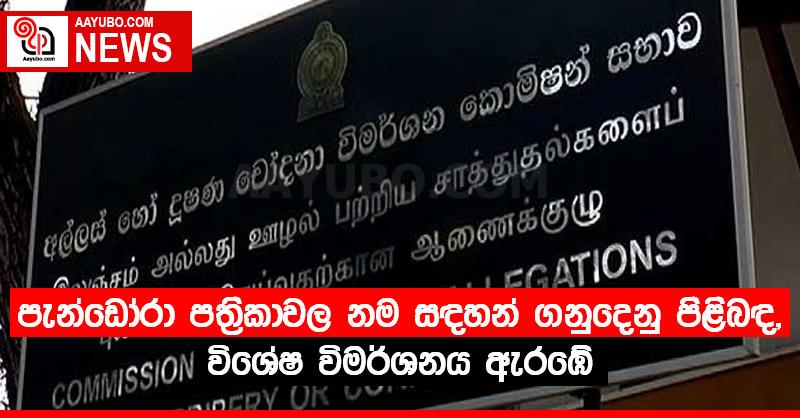 පැන්ඩෝරා පත්‍රිකාවල නම සඳහන් ගනුදෙනු පිළිබඳ, විශේෂ විමර්ශනය ඇරඹේ