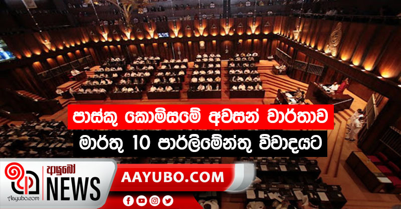 පාස්කු කොමිසමේ අවසන් වාර්තාව මාර්තු 10 පාර්ලිමේන්තු විවාදයට