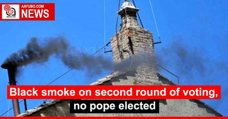 Black smoke on second round of voting, no pope elected
