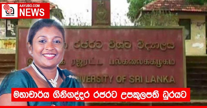 මහාචාර්ය ගිනිගද්දර රජරට උපකුලපති ධුරයට
