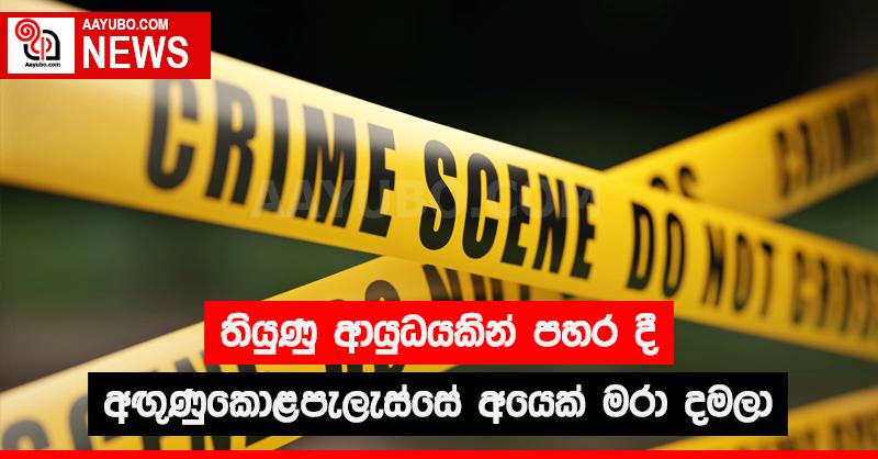 තියුණු ආයුධයකින් පහර දී අඟුණුකොලපැලැස්සේ අයෙක් මරා දමලා