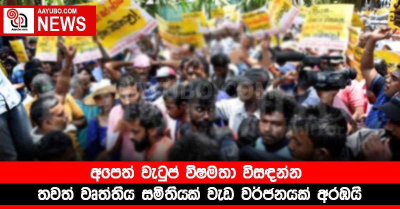 අපෙත් වැටුප් විෂමතා විසඳන්න - තවත් වෘත්තිය සමිතියක් වැඩ වර්ජනයක් අරඹයි
