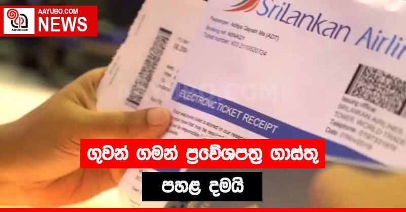 ගුවන් ගමන් ප්‍රවේශපත්‍ර ගාස්තු පහළ දමයි