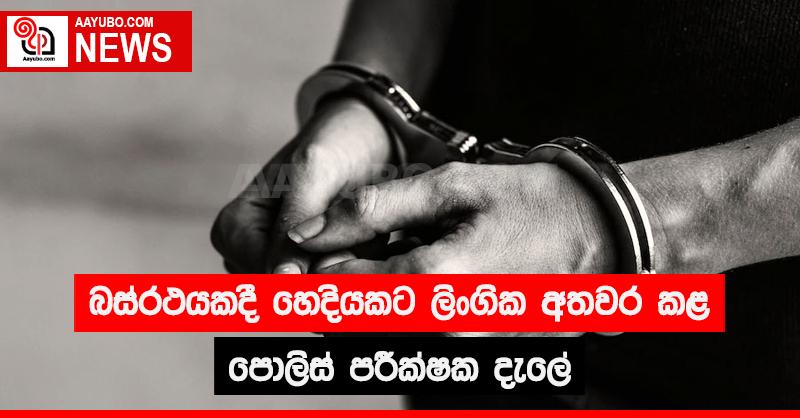 බස් රථයකදී හෙදියකට ලිංගික අතවර කළ පොලිස් පරීක්ෂක දැලේ