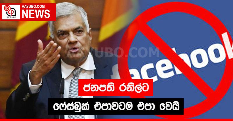 ජනපති රනිල්ට ෆේස්බුක් එපාවටම එපා වෙයි