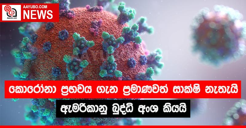 කොරෝනා ප්‍රභවය ගැන ප්‍රමාණවත් සාක්ෂි නැතැයි ඇමරිකානු බුද්ධි අංශ කියයි