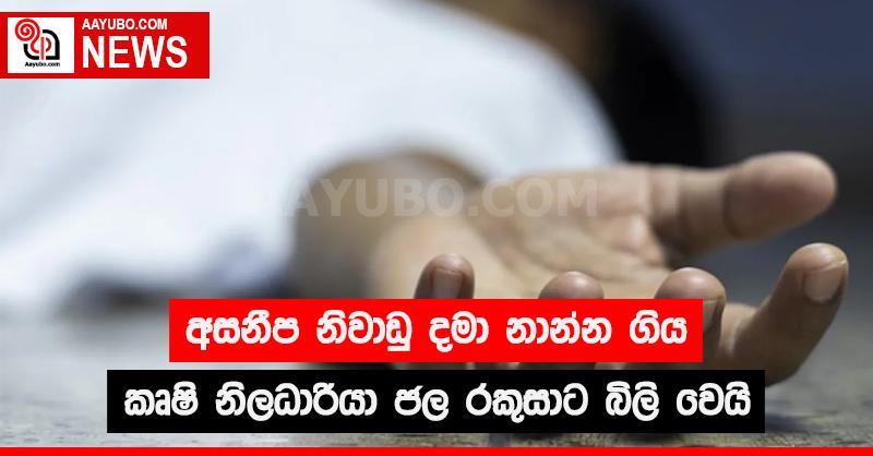 අසනීප නිවාඩු දමා නාන්න ගිය කෘෂි නිලධාරියා ජල රකුසාට බිලි වෙයි