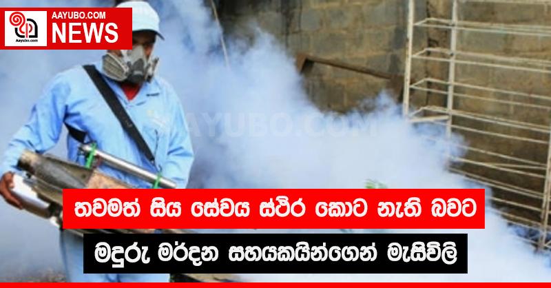 තවමත් සිය සේවය ස්ථිර කොට නොමැති බවට මදුරු මර්දන සහයකයින්ගෙන් මැසිවිලි
