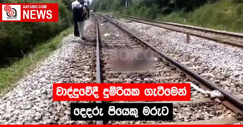 වාද්දුවේදී දුම්රියක ගැටීමෙන් දෙදරු පියෙකු මරුට